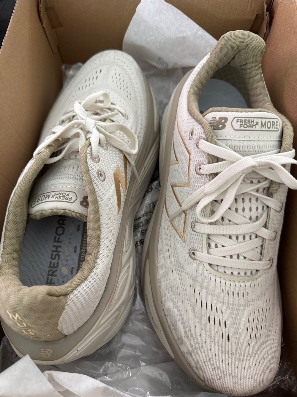 New Balance Women's Athletic Sneakers in Cream and Tan